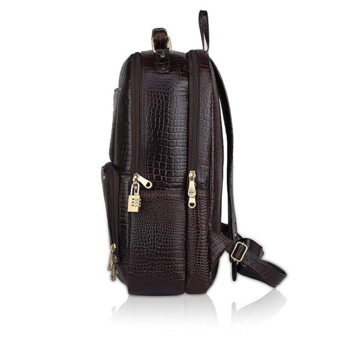 Laksh Croco Genuine Leather Backpack Hive